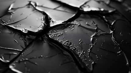 Abstract Black and White Shattered Glass Texture