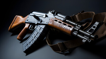 Gritty and Detailed Representation of the Classic AK-47 Assault Rifle, Highlighting Functionality and Form