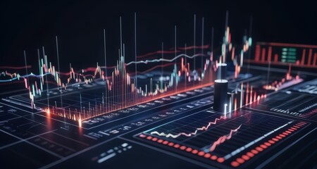  Advanced technology interface with digital graphs and charts