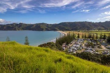 Foto auf Acrylglas Camps Bay Beach, Kapstadt, Südafrika View of Matauri bay beach and campground, Northland, New Zealand