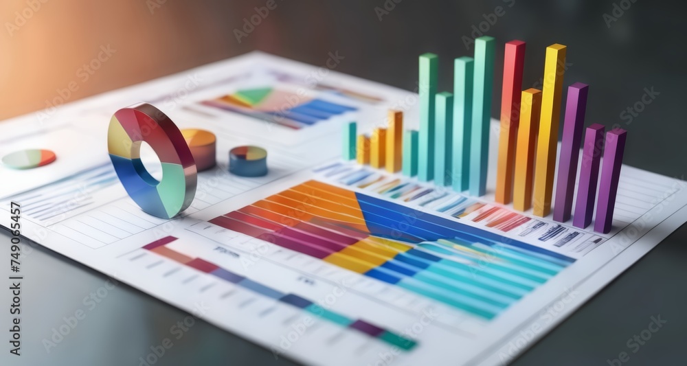 Poster data visualization - a colorful representation of business growth