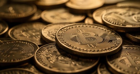  Bitcoin's digital gold - A stack of physical Bitcoins
