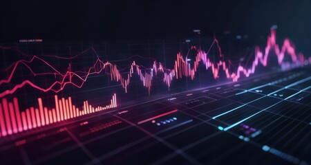  Digital financial data in motion, symbolizing stock market trends
