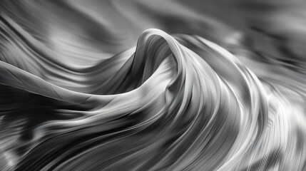 Monochrome Silk Waves Capturing Fluid Motion and Grace