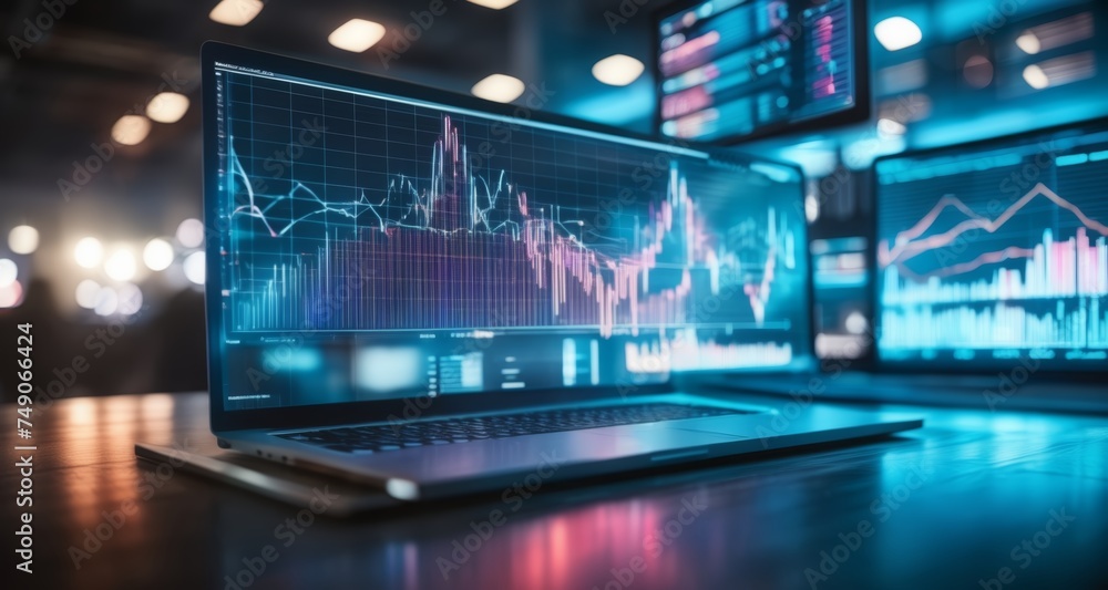 Aufkleber advanced trading station with multiple monitors