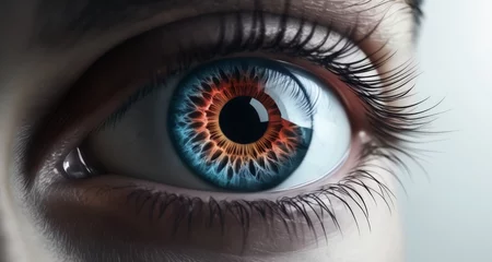 Foto op Plexiglas  A close-up view of a human eye with a vibrant iris © vivekFx