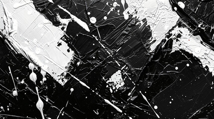 Chaos and Creativity: Splattered Black and White Paint Textures