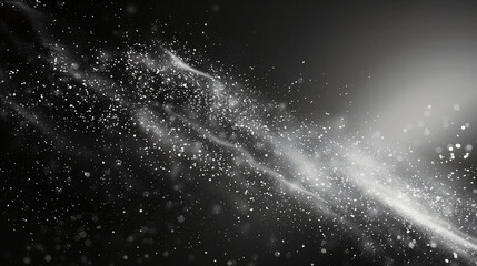 Cosmic Dust Trail: Abstract Particle Texture in Monochrome