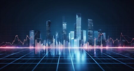 Naklejka premium Future Cityscape - A Vision of Tomorrow's Urban Tech