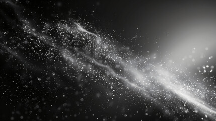 Enigmatic Cosmic Journey: Starfield and Nebula in Monochrome