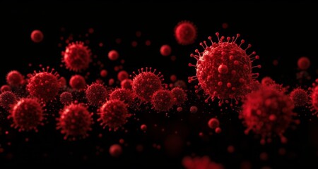 Obraz premium Viral particles in motion, a microscopic view of a contagion