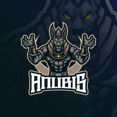 Fototapeta na wymiar Anubis mascot logo design vector with modern illustration concept style for badge, emblem and t shirt printing. Angry anubis illustration for sport and esport team.