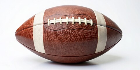 American Football Ball on White Background: Perfect for Sports, Fitness, and Team Spirit Concepts. Great for Web and Print Projects.