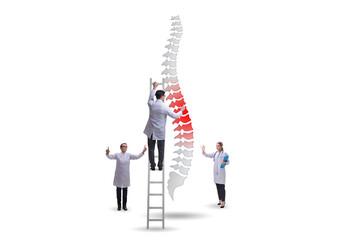 Medical concept with doctors and spine - obrazy, fototapety, plakaty