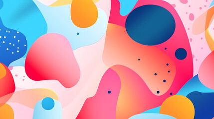 Fototapeta premium Abstract colorful wavy shapes and dots background