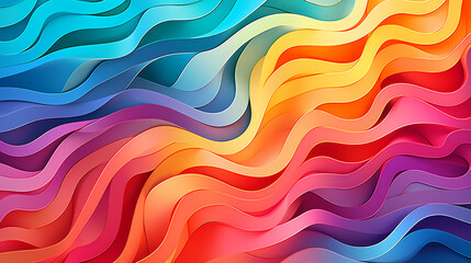 Abstract colorful wavy shapes and dots background - obrazy, fototapety, plakaty