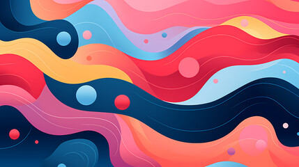 Fototapeta premium Abstract colorful wavy shapes and dots background