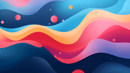 Fototapeta premium Abstract colorful wavy shapes and dots background