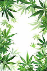 Watercolor Marijuana plant on white background