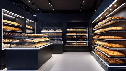 Papier Peint photo autocollant Boulangerie bakery,store,shop,bread,Generative AI,