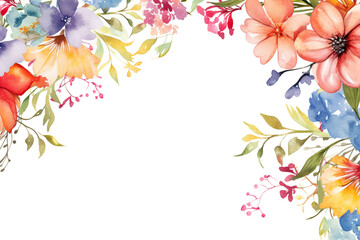 soft watercolor floral frame background transparent png