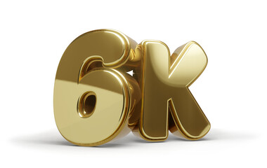 6k Dourado com Fundo Transparente e Sombra