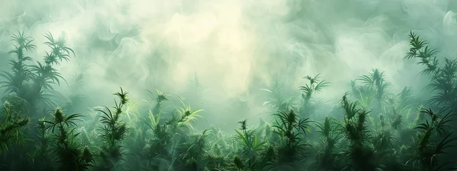 Fotobehang Cannabis plant close up of Marijuana Leaf © stock_acc
