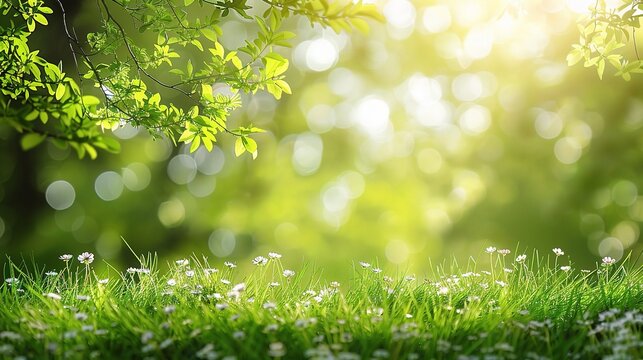 Abstract spring background or summer background with fresh grass