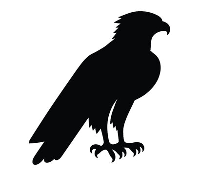 African Harrier Hawk silhouette icon. Vector image.