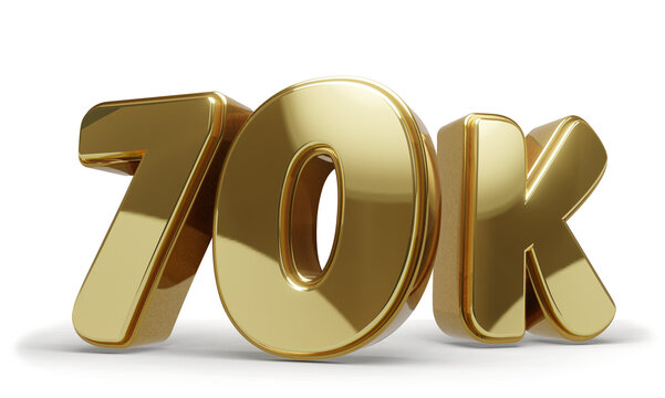 70k Dourado com Fundo Transparente e Sombra