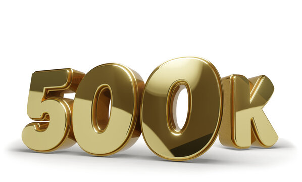 500k Dourado com Fundo Transparente e Sombra