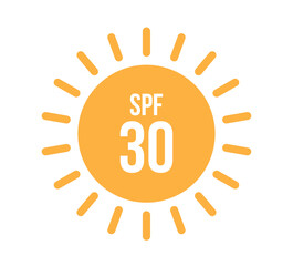 30 SPF vector. Skin protector and UV ray blocker. Comestico and sunburn protective cream