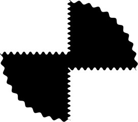 Zig zag edge square and circle shapes. Elements decoration
