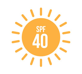 40 SPF vector. Skin protector and UV ray blocker. Comestico and sunburn protective cream