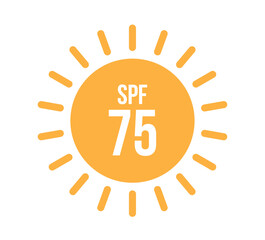 75 SPF vector. Skin protector and UV ray blocker. Comestico and sunburn protective cream