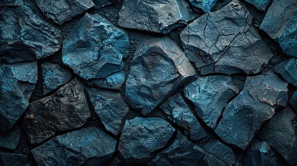 Fototapeta premium Blue abstract lava stone texture background.