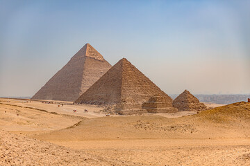 Fototapeta na wymiar Giza Pyramids, Giza, Egypt
