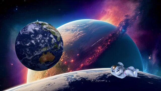 earth in space seamless looping 4k animation video background