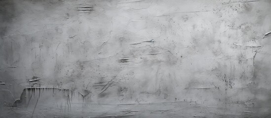 A close-up view of a distressed black and white wall, showcasing the grey concrete paint with...