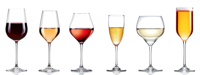 Row of Wine Glasses Filled With Different Types of Wine Generative AI