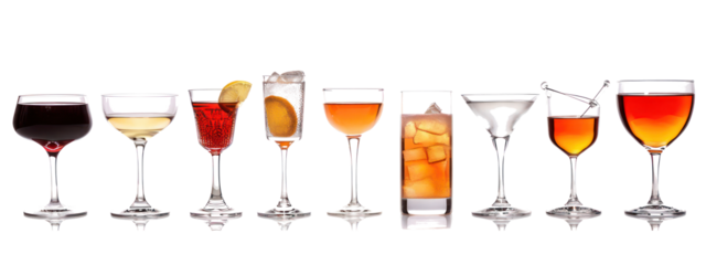 Row of Wine Glasses Filled With Different Types of Wine Generative AI