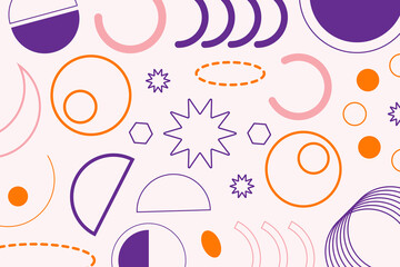 Memphis Shape Geometric Background Template 