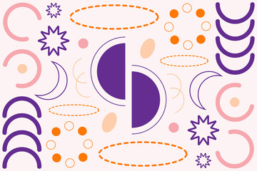 Memphis Shape Geometric Background Template 