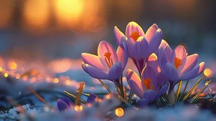 Foto op Plexiglas Crocus Spring Flowers © INK ART BACKGROUND