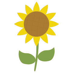 Flat Sunflower Element Illustration