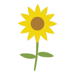 Flat Sunflower Element Illustration