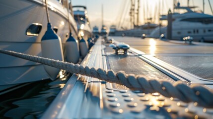 Luxury Yacht Tied To Pier, rope mooring