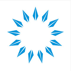 Blue circle design like sun for logo