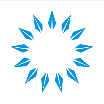 Blue circle design like sun for logo