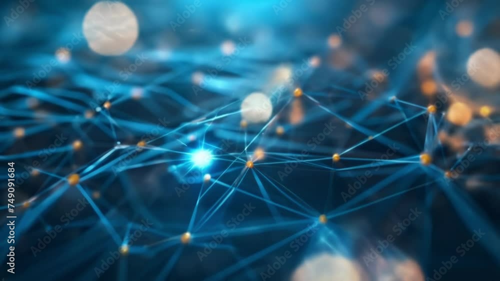 Poster a closeup image of the intricate network architecture of a 5g solution emphasizing the agility and f
